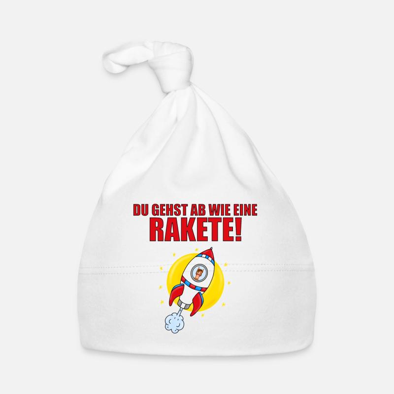 DU GEHST AB WIE EINE RAKETE! - PFERD - WELTALL Baby Bio-Mütze