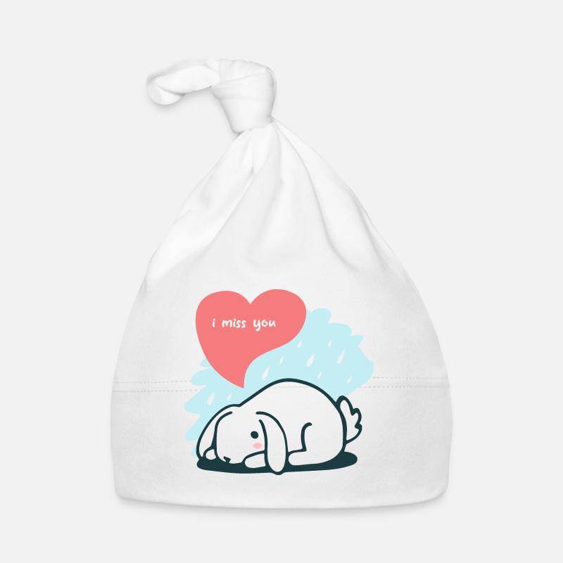 Tu me manques drôles d’animaux graphique Bonnet bio Bébé