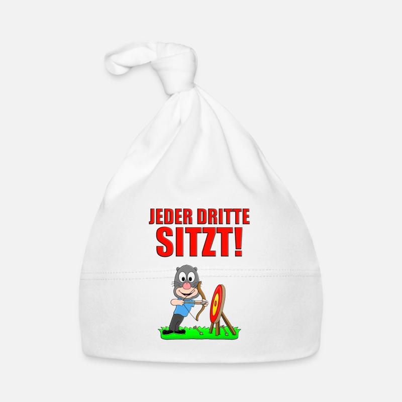 BOGENSCHIEßEN - MAULWURF - JEDER DRITTE SITZT! Baby Bio-Mütze