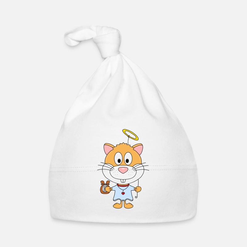 ENGEL - HAMSTER - TIER - TIERISCH - Baby Bio-Mütze - Weiß