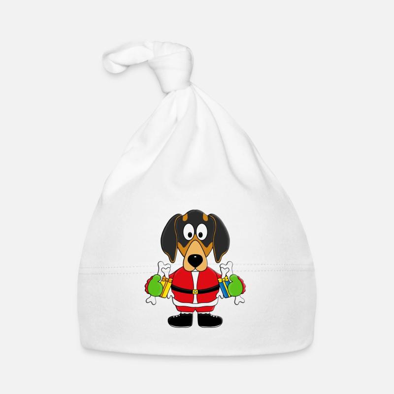 HUND - WEIHNACHTSMANN - GESCHENKE - WEIHNACHTEN Baby Bio-Mütze