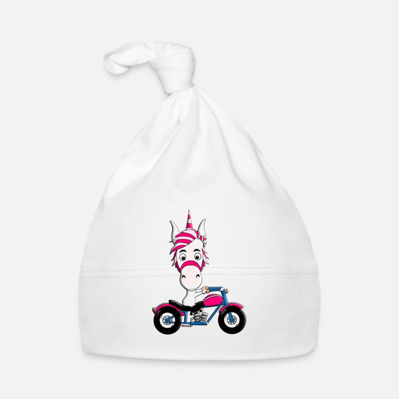 MOTORRAD - BIKER - EINHORN Baby Bio-Mütze