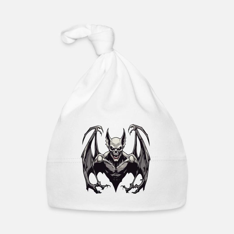 Fledermaus / Vampir / Dracula / Tier / Halloween - Baby Bio-Mütze - Weiß