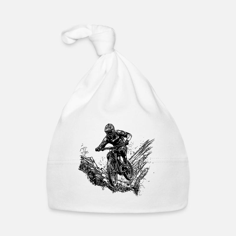 Mountainbiker Radfahrer Schlamm Wald Abfahrt Baby Bio-Mütze