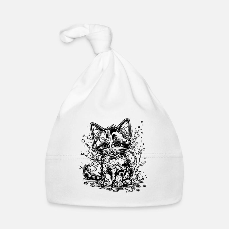 Süsse knuddlige Katze im Graffiti Tattoo Style Baby Bio-Mütze