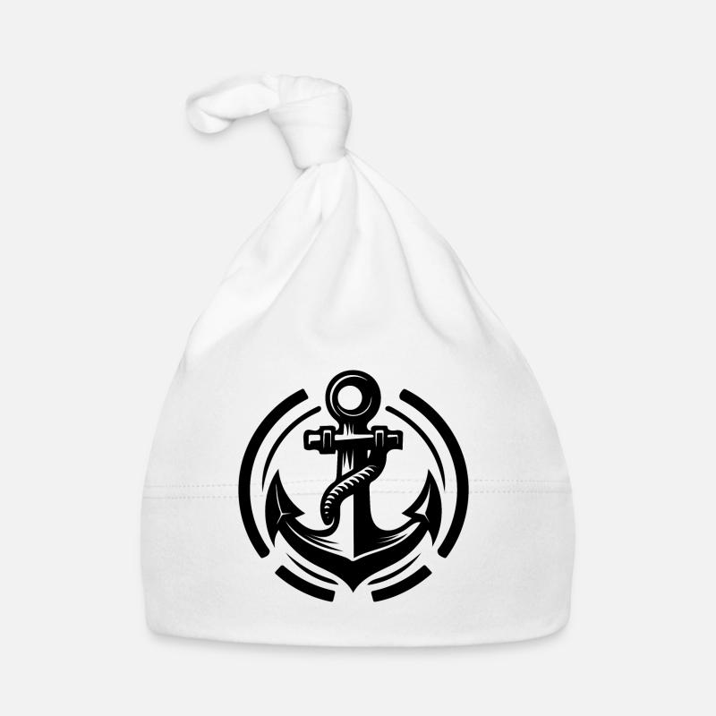 Vintage Old Wet Anchor with Thick Rope Organic Baby Cap