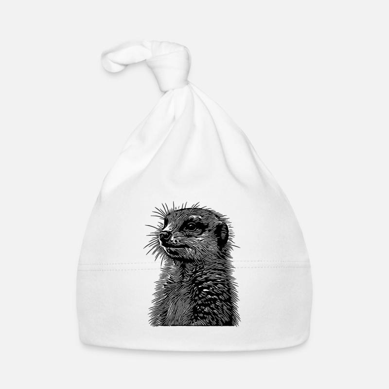 Süsses kleines Erdmännchen mit Querstreife Baby Bio-Mütze