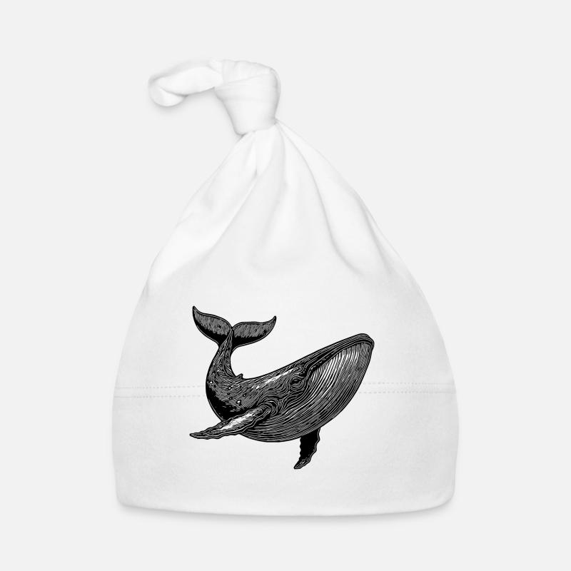Large Vintage Whale Massive Sea Creature Organic Baby Cap