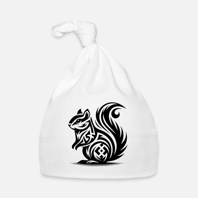 Écureuil mignon dans le style de tatouage Bonnet bio Bébé