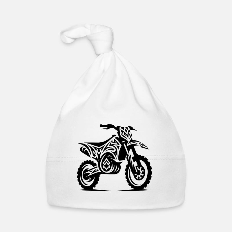 Machine tout-terrain de moto dans le style de tatouage Bonnet bio Bébé