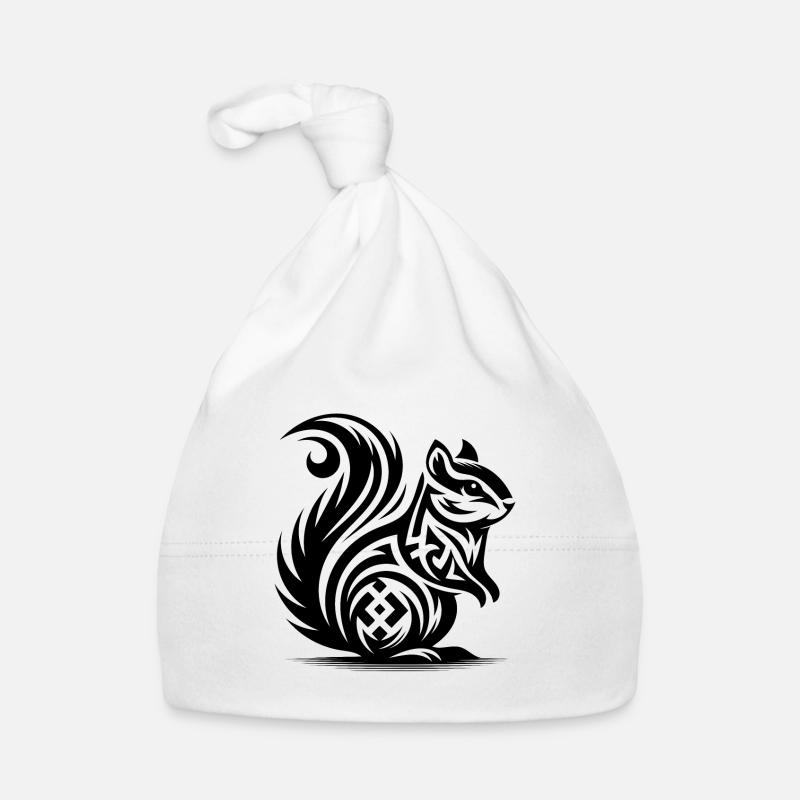 Petit mignon bébé écureuil style de tatouage Bonnet bio Bébé