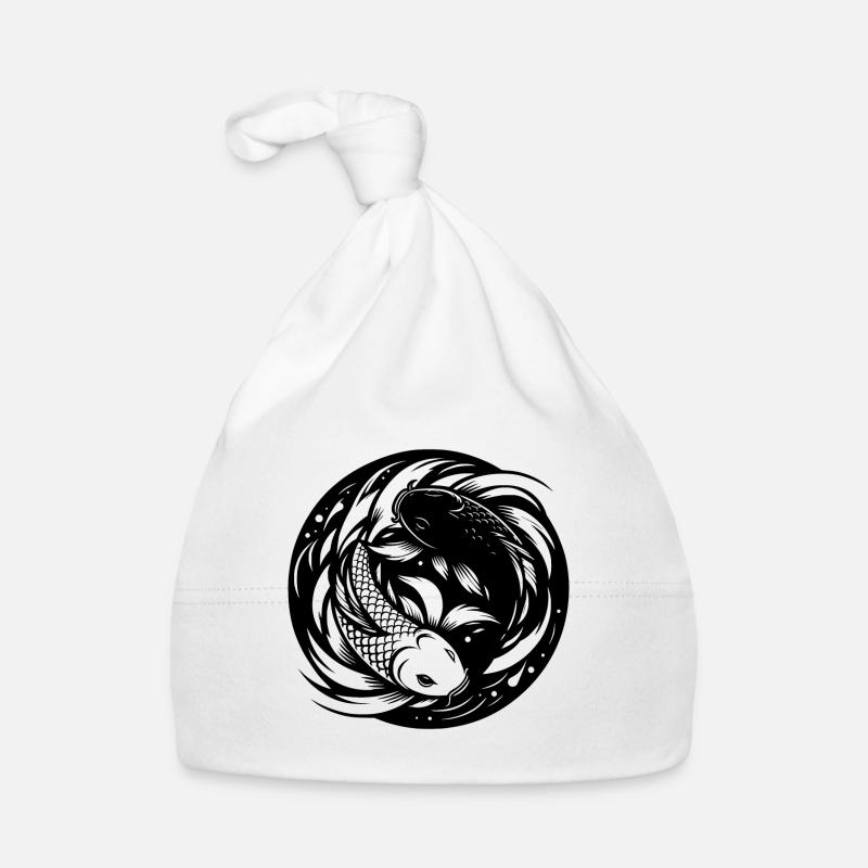 Koi Carp Yoga Circle Style Yin et Yang Bonnet bio Bébé