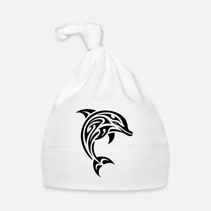 Elegant Jumping Tattoo Bottlenose dolphin Organic Baby Cap