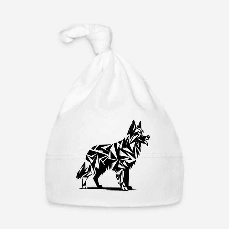 Geometrischer Schäferhund Baby Bio-Mütze