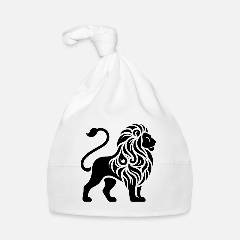 Eleganter Tattoo Löwe mit mächtiger Mähne Baby Bio-Mütze