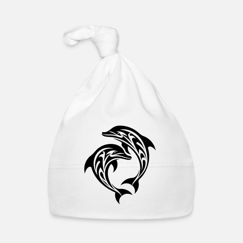 Tribal Tattoo Dolphins Jumping Bottlenose dolphins Organic Baby Cap