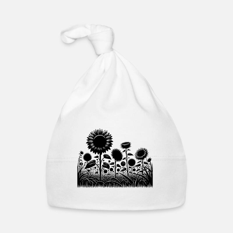 Sonnenblumen auf einem großen Feld Baby Bio-Mütze