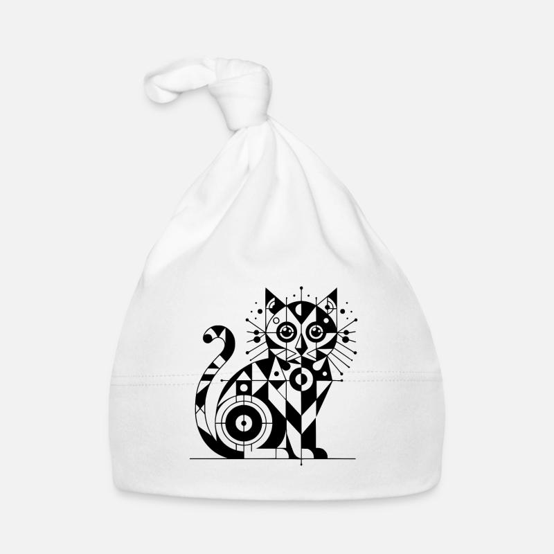 Conception de lignes géométriques de chat Bonnet bio Bébé
