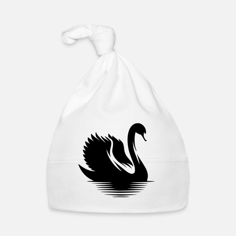 Schöne Schwan Silhouette Portrait Baby Bio-Mütze