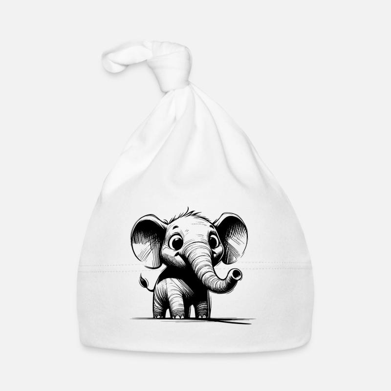 Mignon bébé éléphant avec de grandes oreilles Bonnet bio Bébé