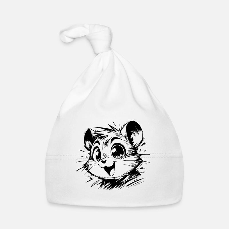 Fröhlicher Kinder Hamster Zeichnung Baby Bio-Mütze