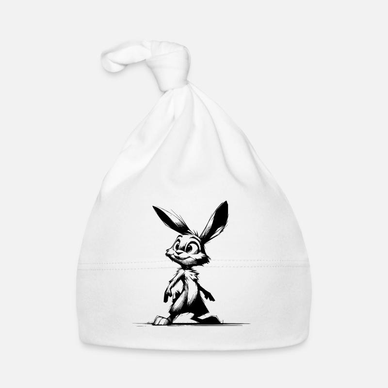Lapin avec de grands yeux et de grandes oreilles Bonnet bio Bébé