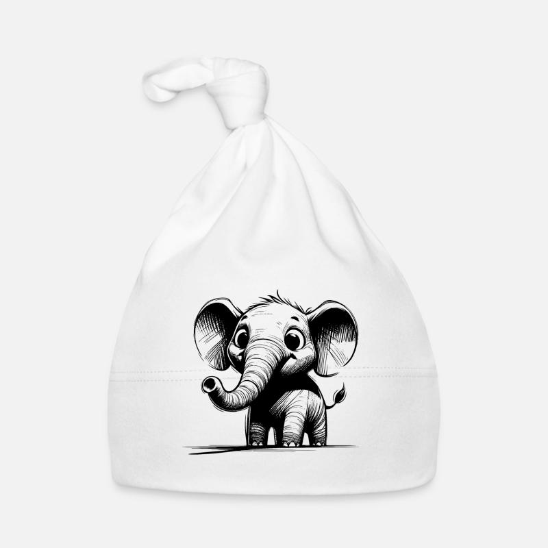 Éléphant d’enfant câlin avec d’énormes oreilles de trompe Bonnet bio Bébé
