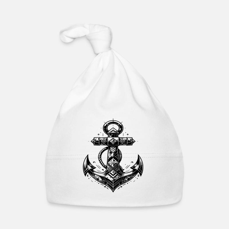 Classic Tattoo Anchor Elegant Sketches Style Organic Baby Cap