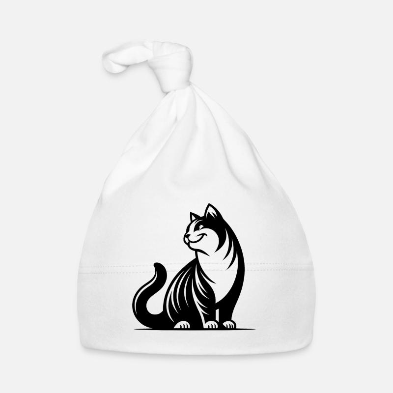 Purring cat with cute look Organic Baby Cap