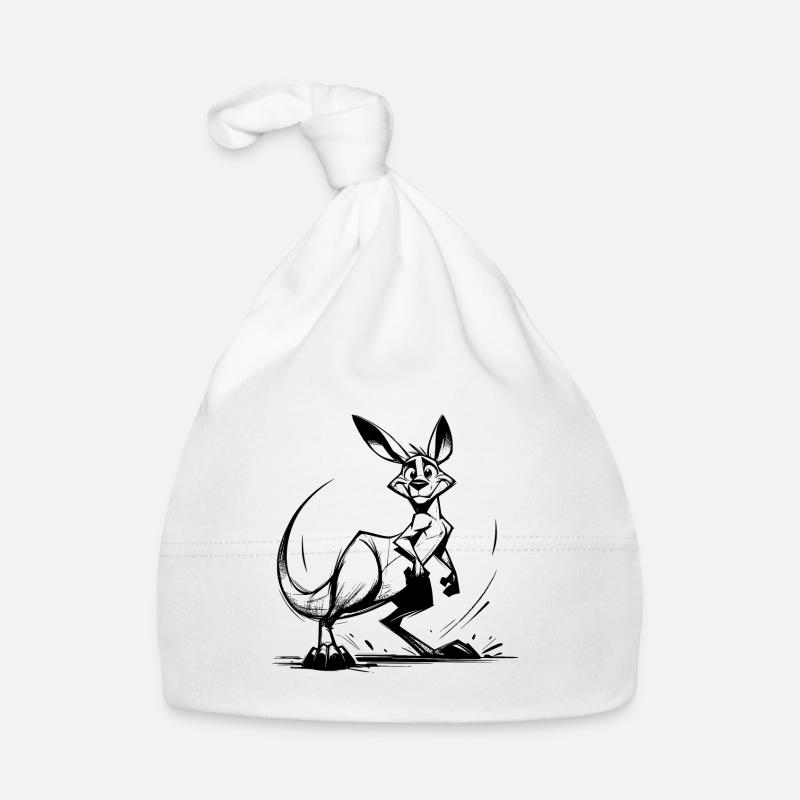 Australian Kangaroo Pencil Drawing Organic Baby Cap