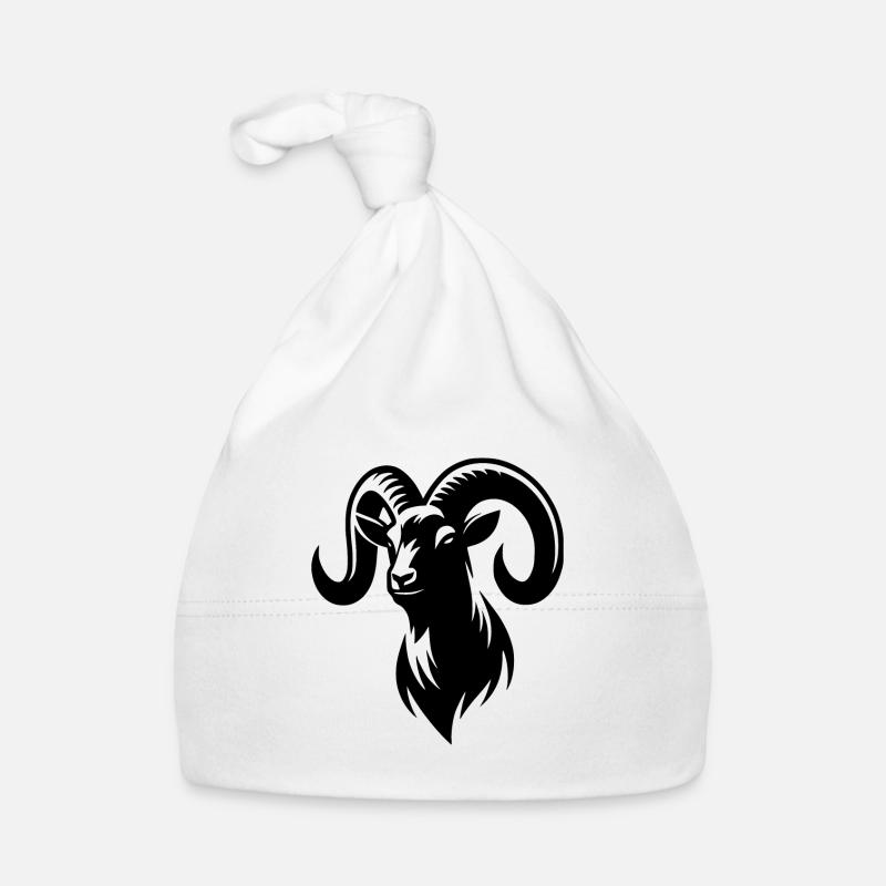 Ziegenbock mit gewaltigen Hörnern Baby Bio-Mütze