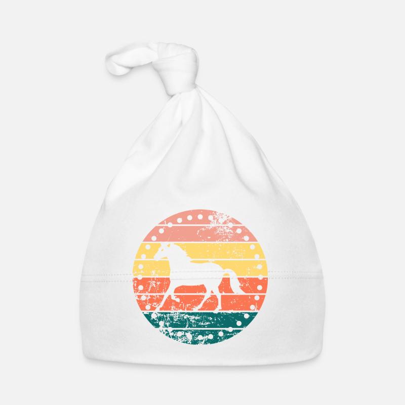 Cheval - Bonnet bio Bébé - blanc