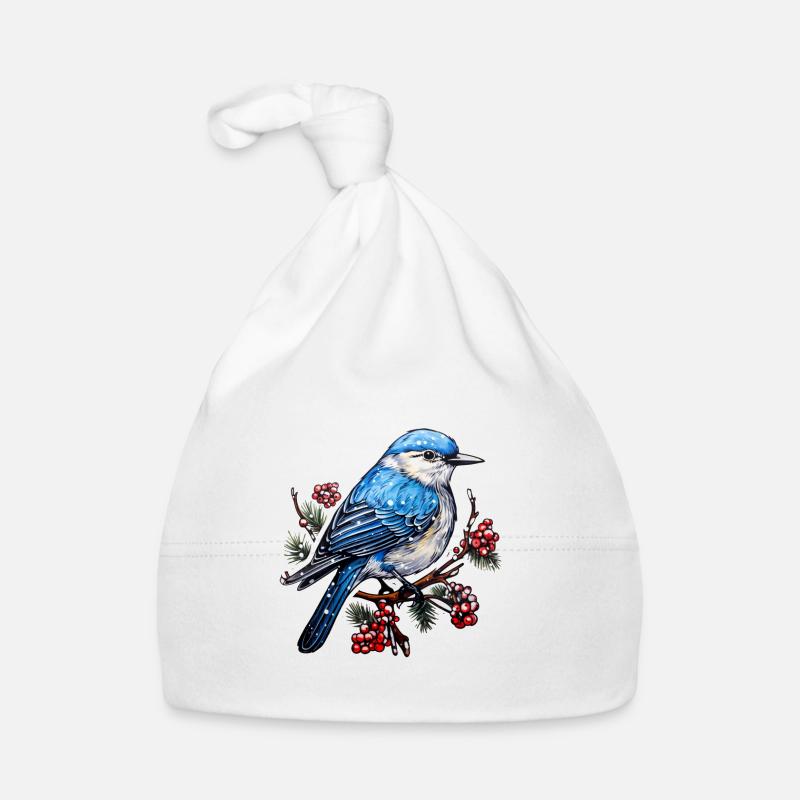 Winterlicher Vogel Baby Bio-Mütze