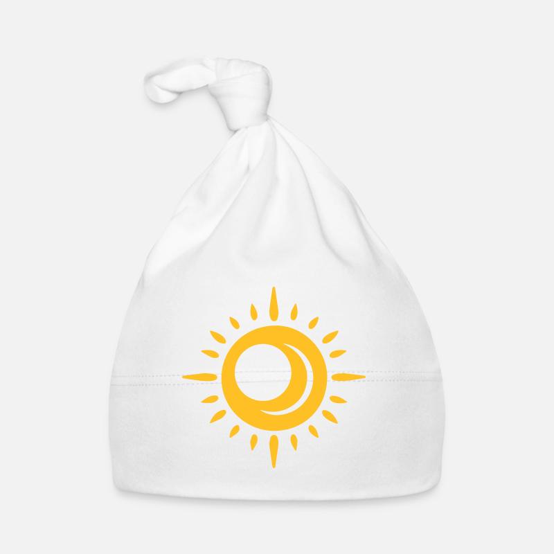 Soleil et Lune - harmonie minimaliste - Bonnet bio Bébé - blanc