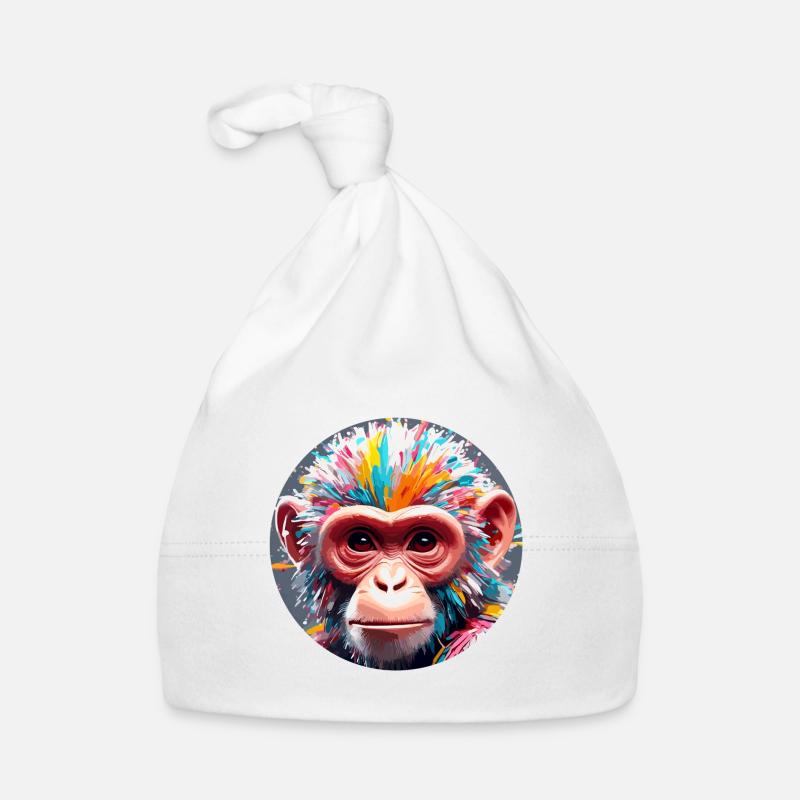 Monkey / Animal / Zoo / Chimpanzee / Wild / Comic Organic Baby Cap