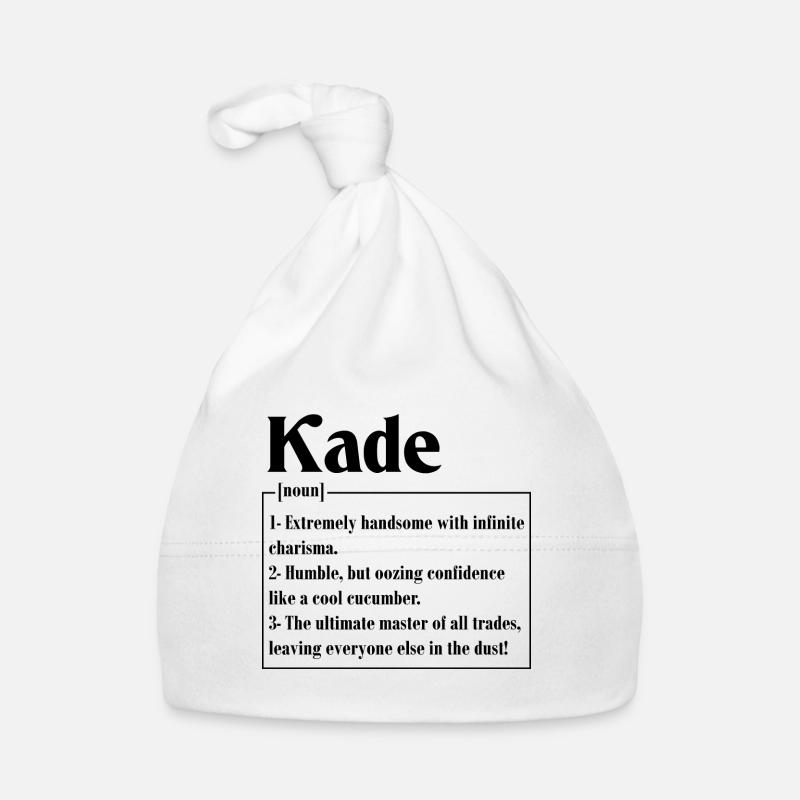 Name Kade Meaning Definition Boy Personalized - Organic Baby Cap - white