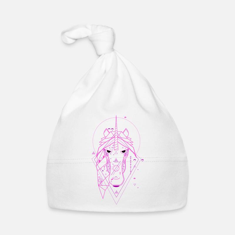 Licorne rose moderne Bonnet bio Bébé