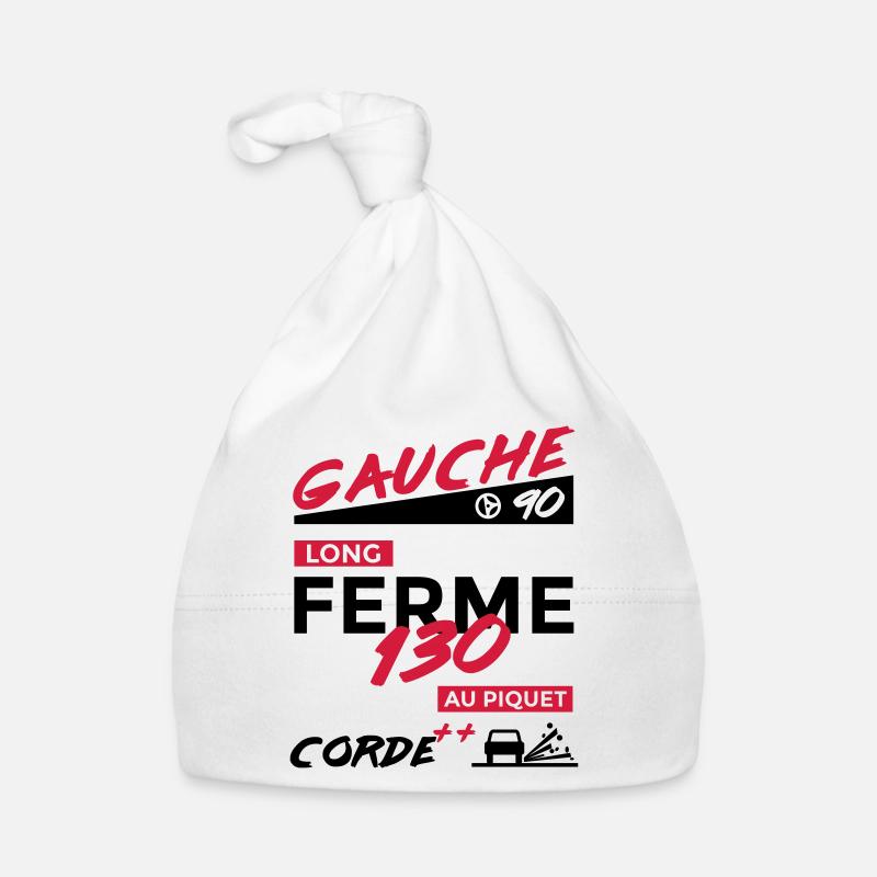 Notes Rallye - Gauche 90 long - Bonnet bio Bébé - blanc