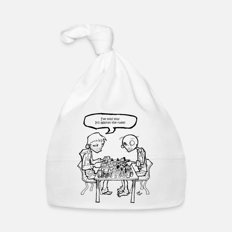 Necromania; échec et mat - Bonnet bio Bébé - blanc