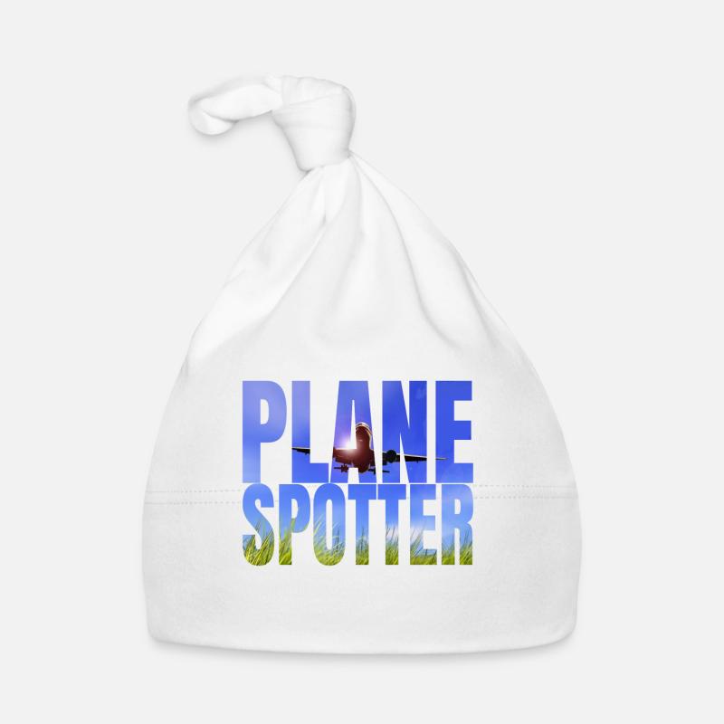 Plane Spotter Design als Geschenk - Baby Bio-Mütze - Weiß
