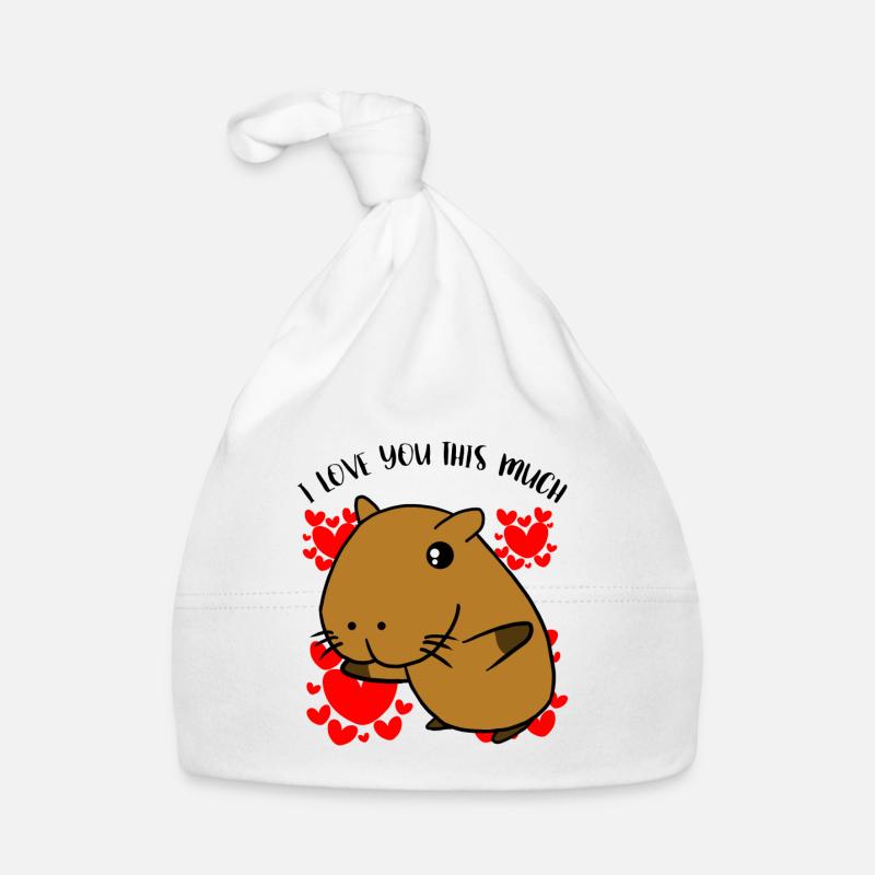 Capybara I Love You This Much Valentine's Day Gift Organic Baby Cap