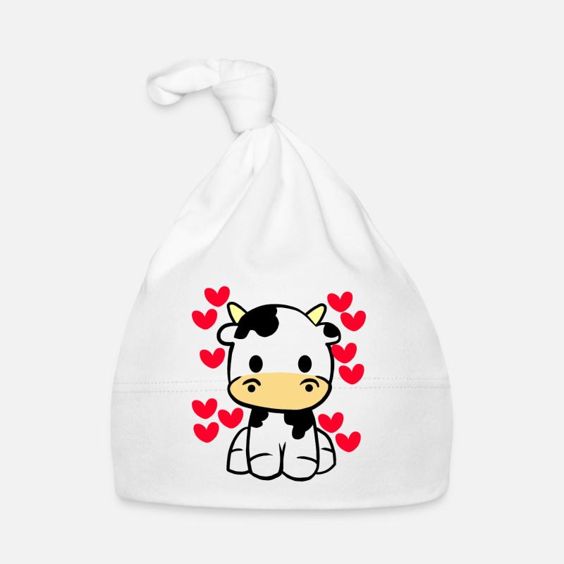 Belle T-shirt de vache - coeurs mignons de Saint Valentin Bonnet bio Bébé