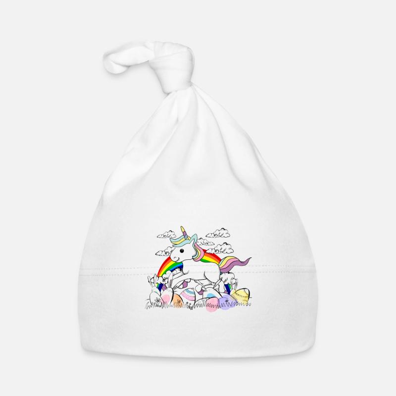 Unicorn easter bunny Easter eggs Organic Baby Cap