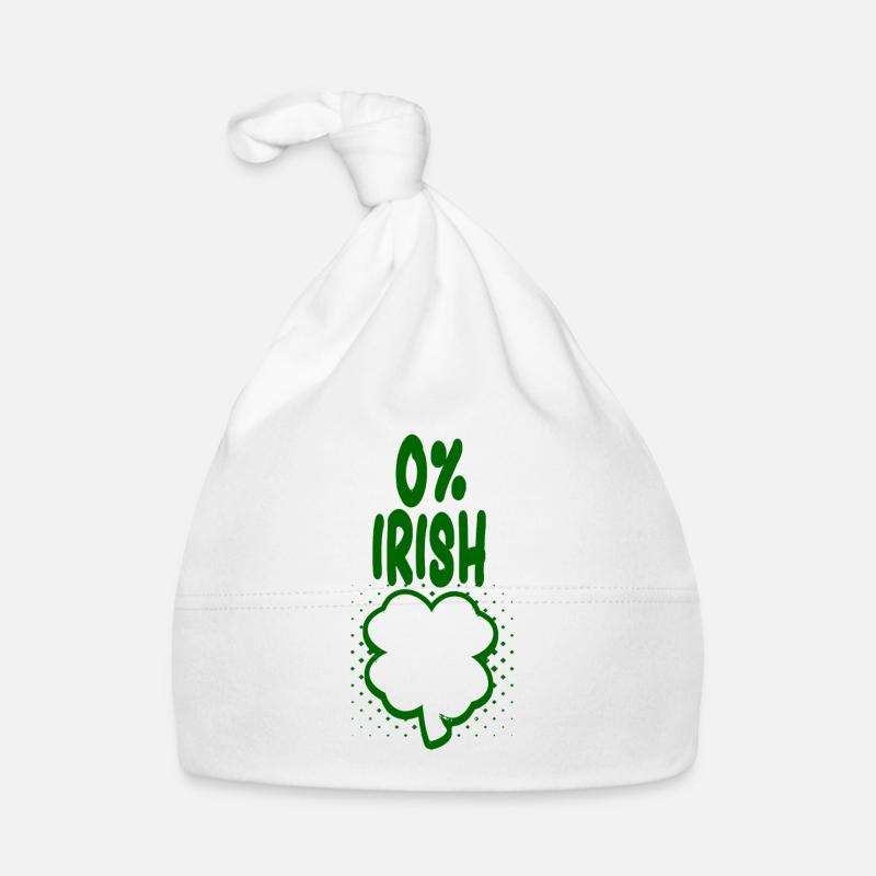 0% Irish - Fun Tshirt - Gift Organic Baby Cap