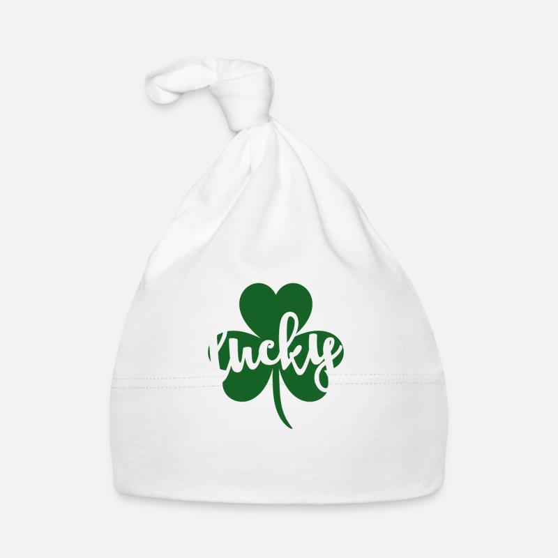 Lucky Glitter Clover St. Patricks Day Funny Organic Baby Cap