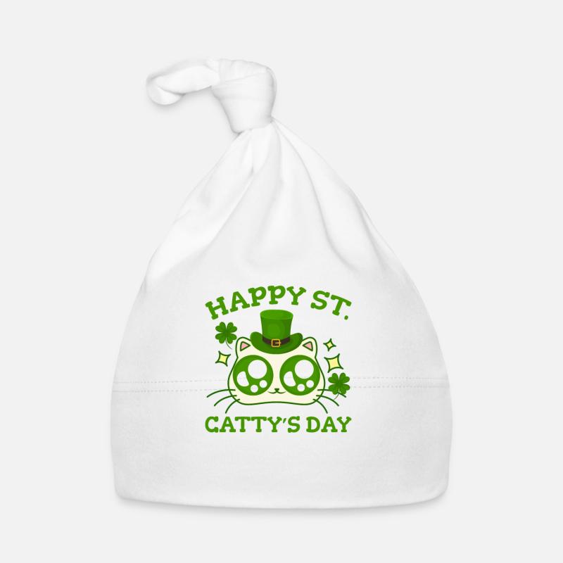 Heureux jour de St Catty St Patricks drôle de trèfle de chat Bonnet bio Bébé