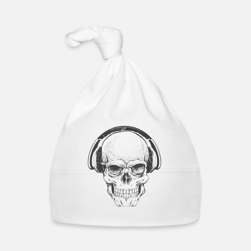 crâne DJ avec un casque Bonnet bio Bébé