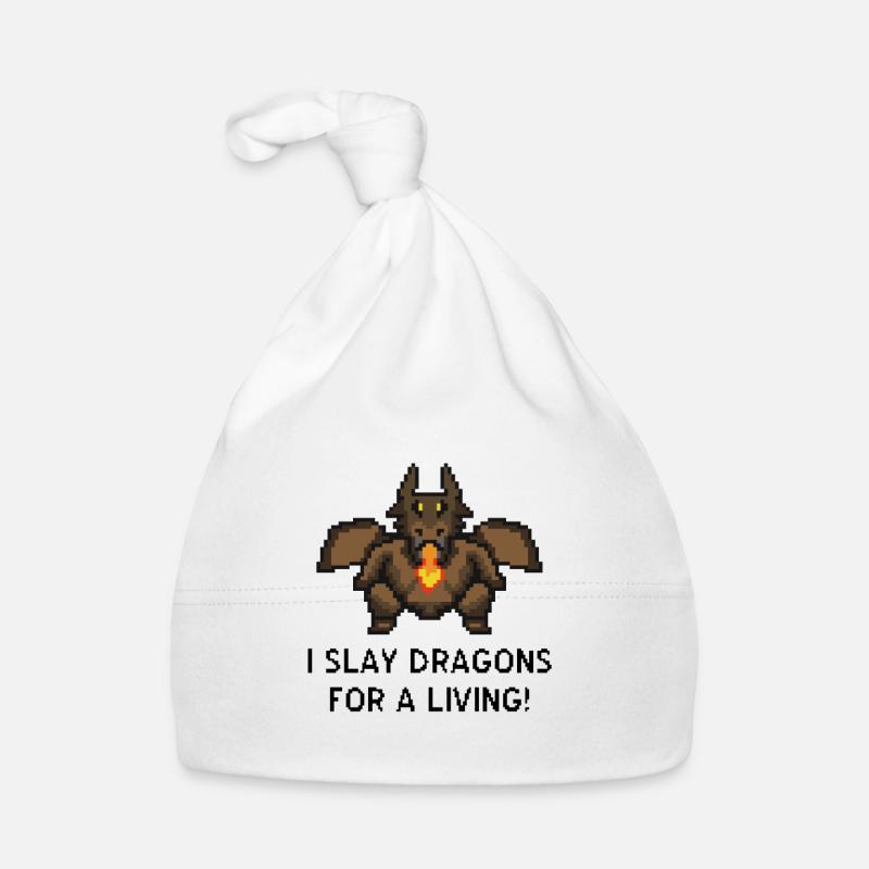 Dragons kill Pixel Gaming Organic Baby Cap