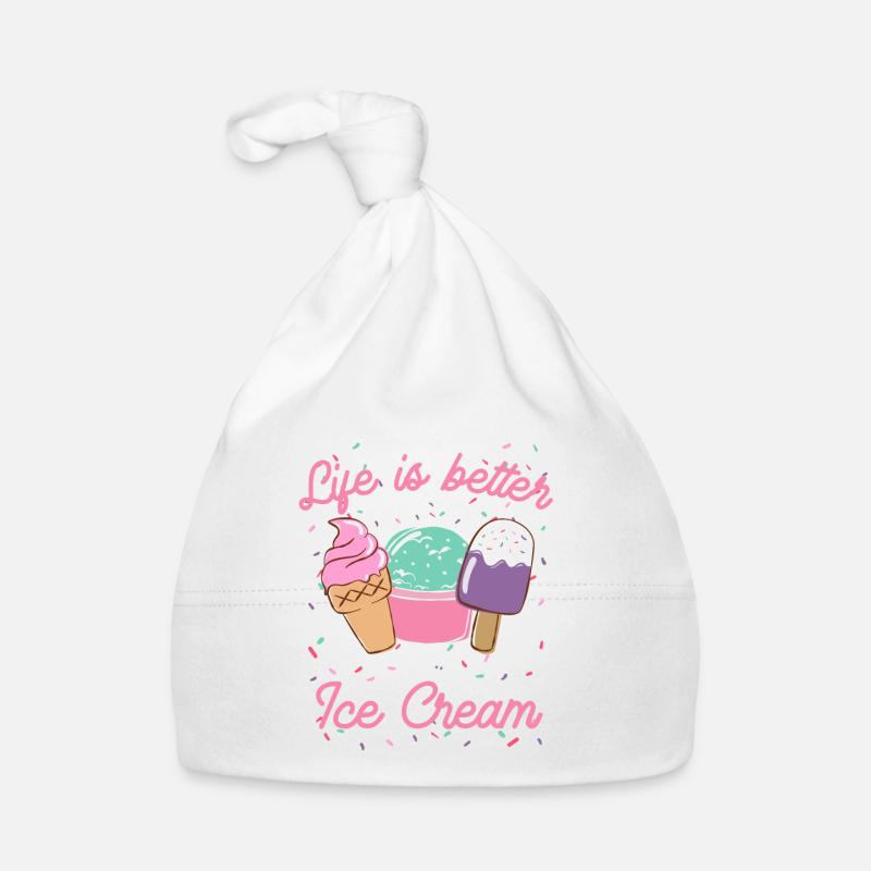 Das Leben ist besser mit Eis Eiscreme Geschenk Baby Bio-Mütze