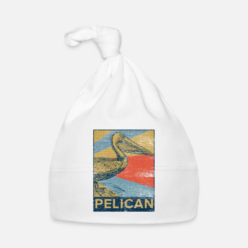 Pelikan Vogel Meer Tier Strand Geist Geschenk Idee - Baby Bio-Mütze - Weiß